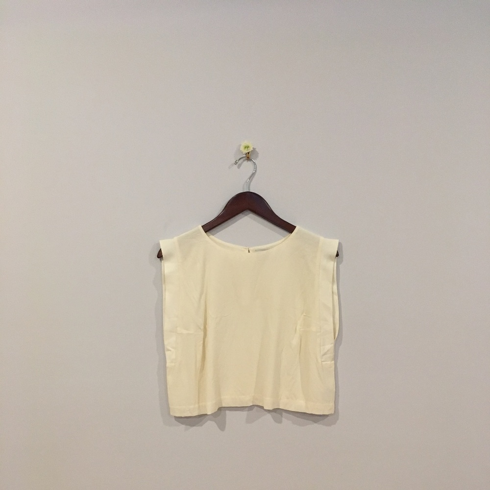 Cream silk Grana tank top